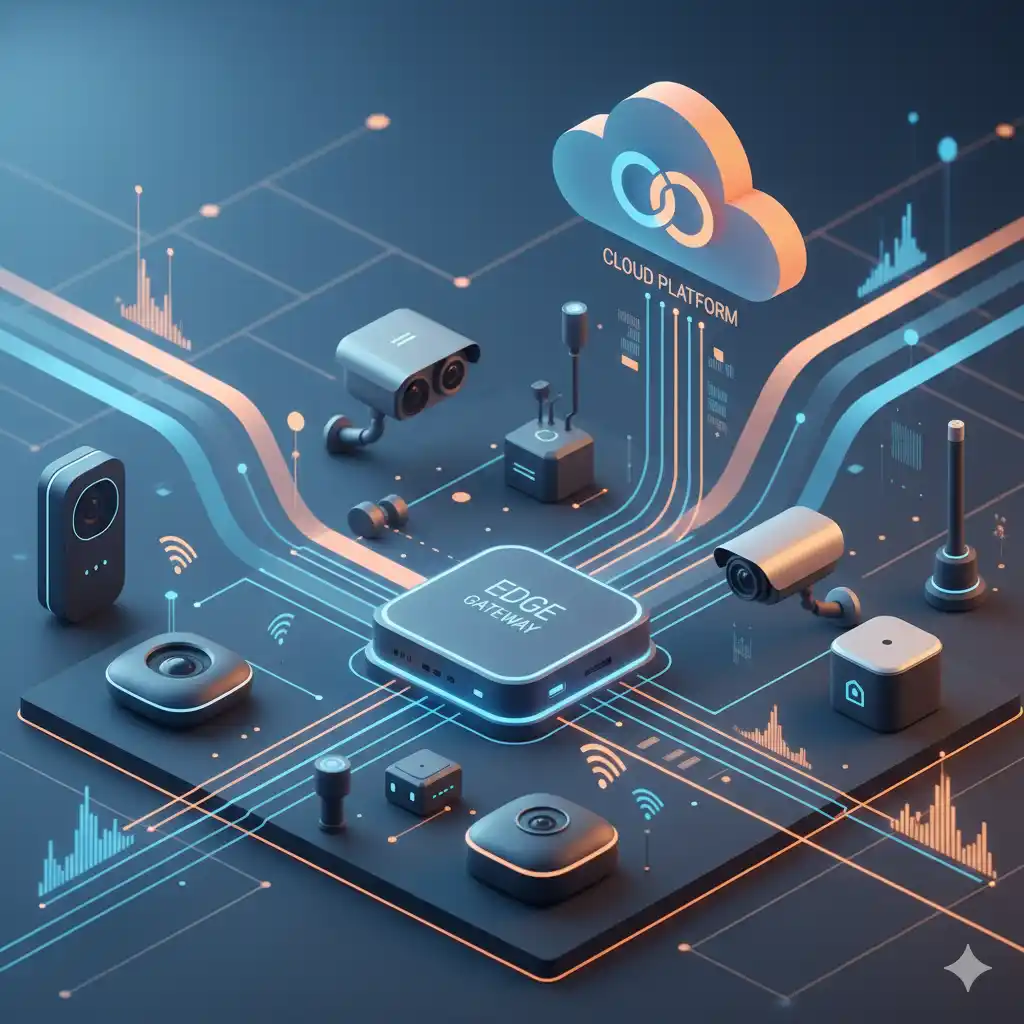 Edge Computing explicado - Arquitetura IoT com processamento local e cloud